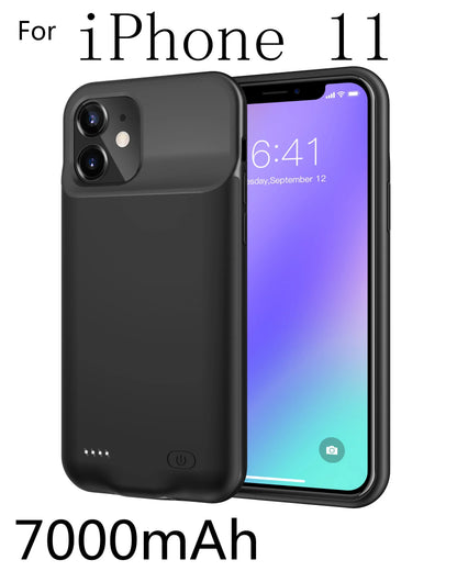 for iPhone 11 12 13 14 Pro Max XS Max XR 6 7 8 Plus SE 5S 13 Mini Battery Charger Case Portable Power Bank Charging Cover Capa