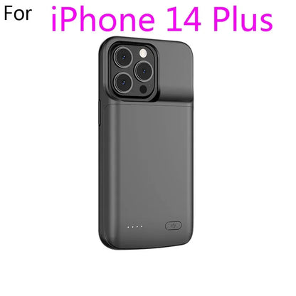 for iPhone 11 12 13 14 Pro Max XS Max XR 6 7 8 Plus SE 5S 13 Mini Battery Charger Case Portable Power Bank Charging Cover Capa