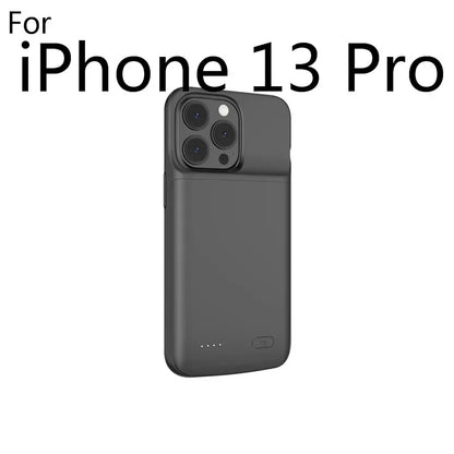 for iPhone 11 12 13 14 Pro Max XS Max XR 6 7 8 Plus SE 5S 13 Mini Battery Charger Case Portable Power Bank Charging Cover Capa