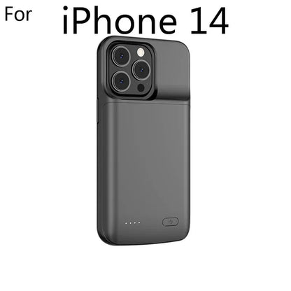 for iPhone 11 12 13 14 Pro Max XS Max XR 6 7 8 Plus SE 5S 13 Mini Battery Charger Case Portable Power Bank Charging Cover Capa