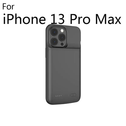 for iPhone 11 12 13 14 Pro Max XS Max XR 6 7 8 Plus SE 5S 13 Mini Battery Charger Case Portable Power Bank Charging Cover Capa