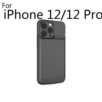 for iPhone 11 12 13 14 Pro Max XS Max XR 6 7 8 Plus SE 5S 13 Mini Battery Charger Case Portable Power Bank Charging Cover Capa